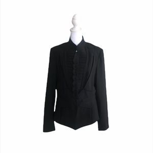 ELIE TAHARI black blazer jacket military style women size 14